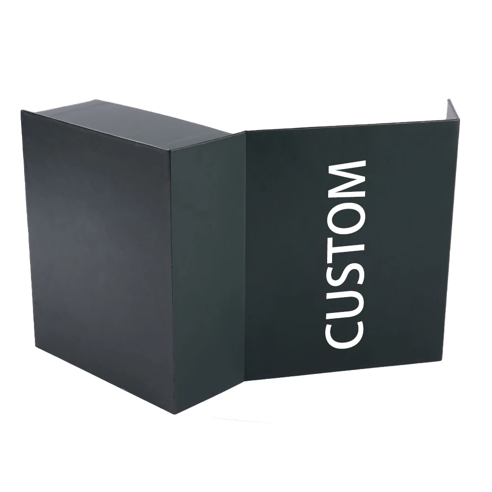 Scatola regalo di lusso personalizzata in fabbrica, realizzata a mano, con apertura a ribalta in cartone rigido, chiusura magnetica, imbottitura in spugna, laminazione opaca ed effetto rilievato.