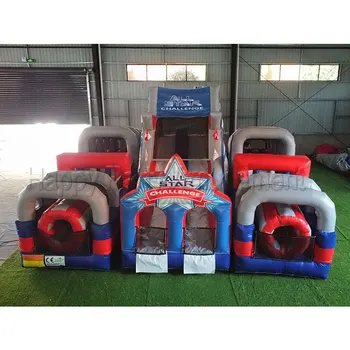 High quality commercial new design inflatable obstacle course with slide  for kids