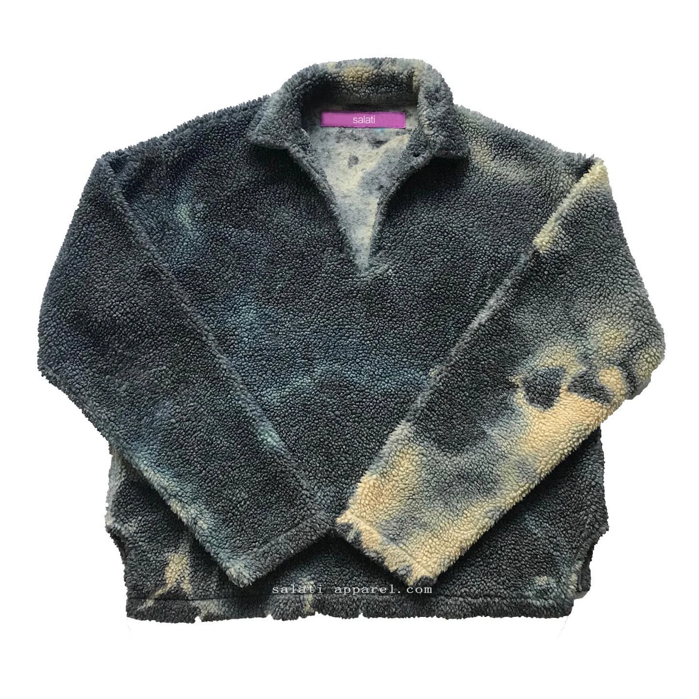 Custom Streetwear Fleece Blank Pullover Polyester Open Placket Baggy Thick Wool Fuzzy Sherpa Winter Unisex Cropped Hoodies Men gallery 10