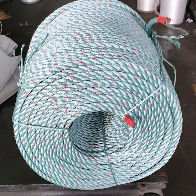 Factory High Strength Polypropylene Mono Rope 3 Strand Twist Floating PP Danline Rope Yellow 10MM 22MM 28MM 30MM 48MM