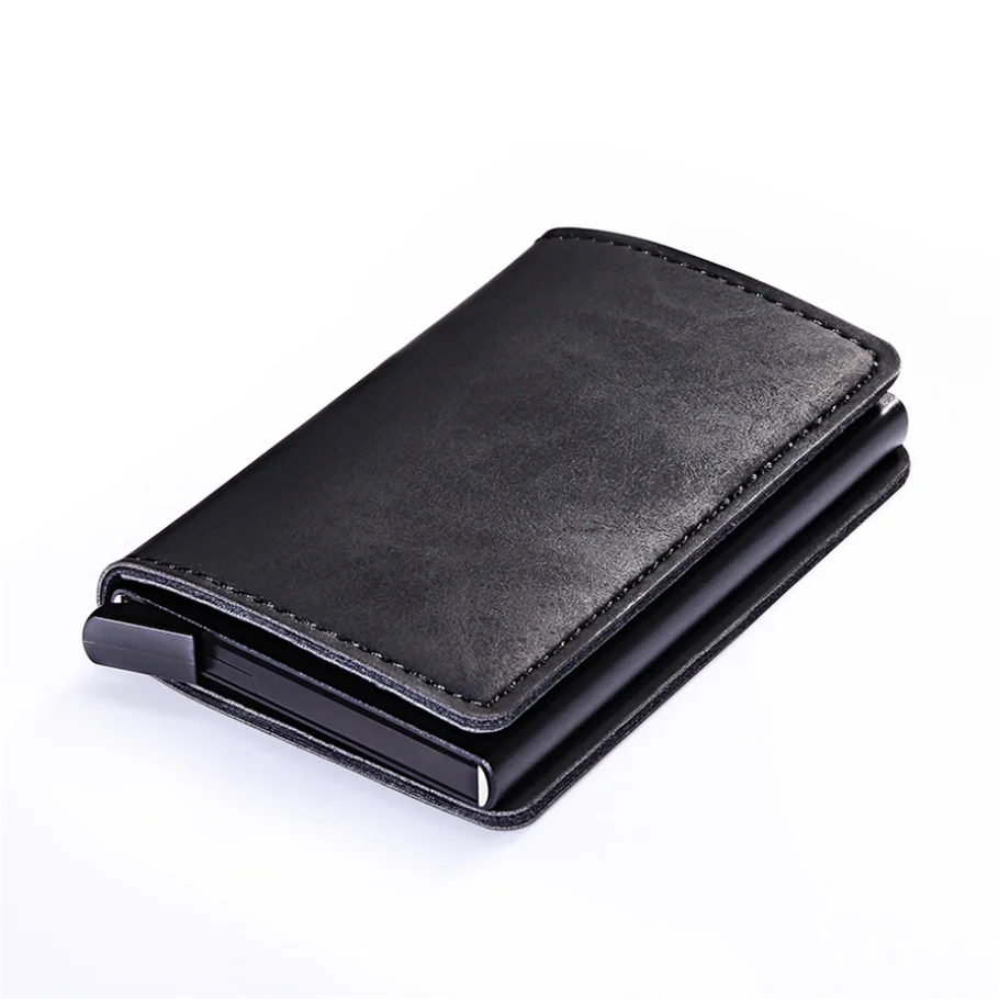 2PCS NEW LEATHER MENS SMALL ID CREDIT CARD WALLET HOLDER SLIM CASE POCKET GIFT