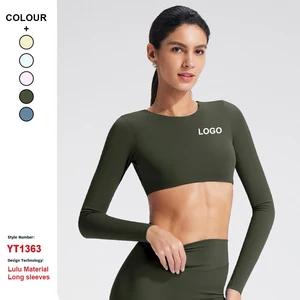 Custom Organic Cotton Quick-Drying Hollow-Out Tight Long-Sleeved Sports T-Shirt High-Elasticity Gym Yoga Wear With Breast Pads
