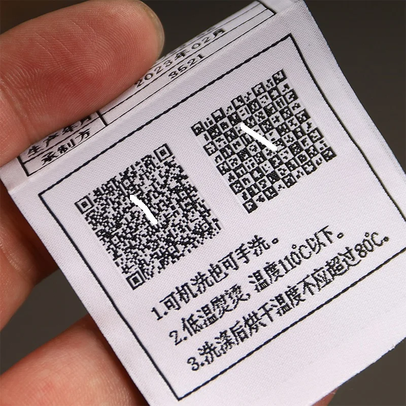 Factory Customize QR Code Woven Tag for Advertisement Garment
