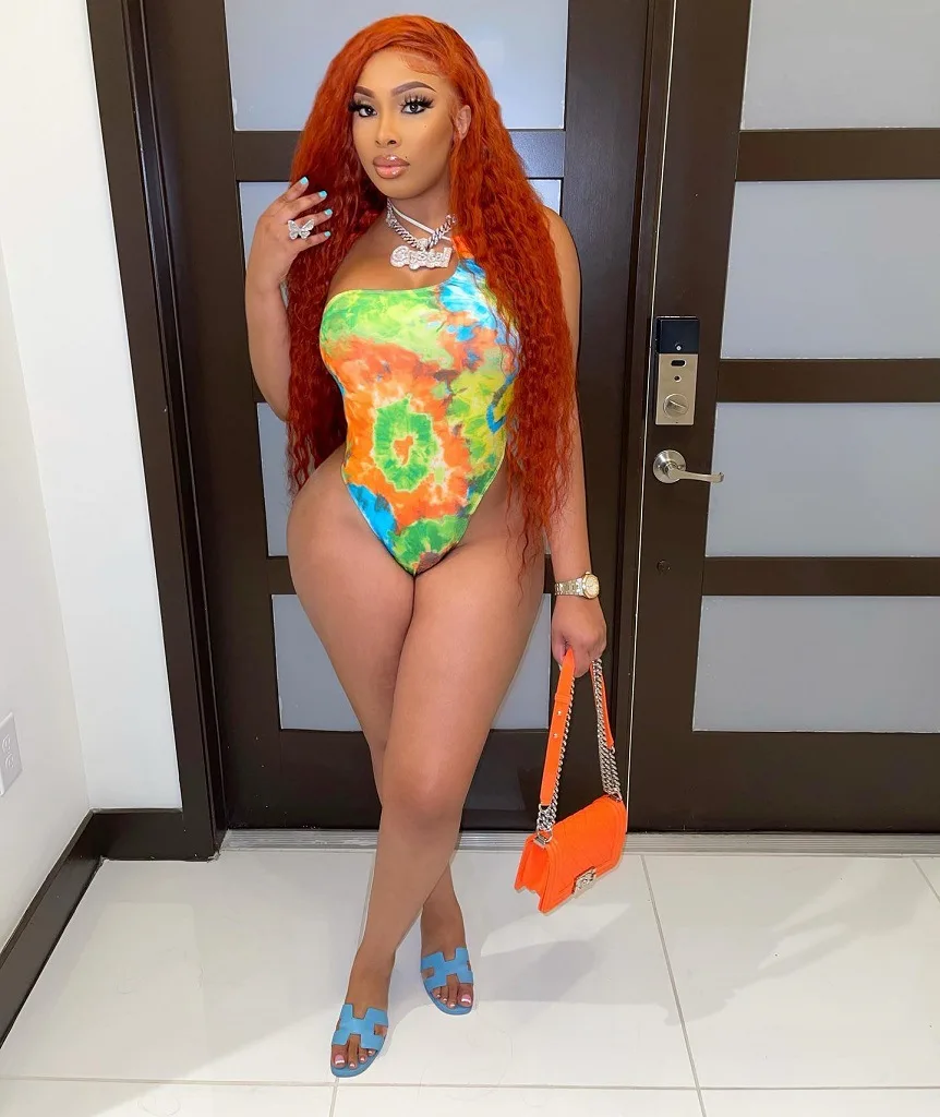 2022 Newest Design printing  sexy bodysuit swimsuit summer sleeveless beachwear one piece swimsuit for women