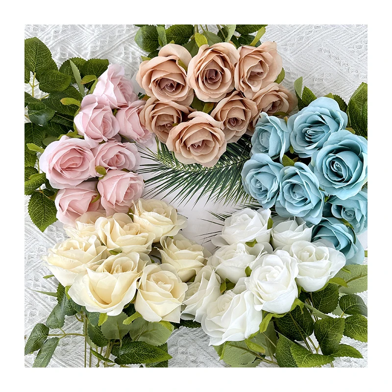 Wholesale Meifeng 7-Head Xiangfei Rose Artificial Flowers High Quality Valentine's Day Mother's Graduation Halloween New Year