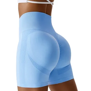 Wholesale Scrunch Buttock Seamless Yoga Shorts Peach Hip Push up Workout Clothes Women Fitness Run Tights Training Shorts