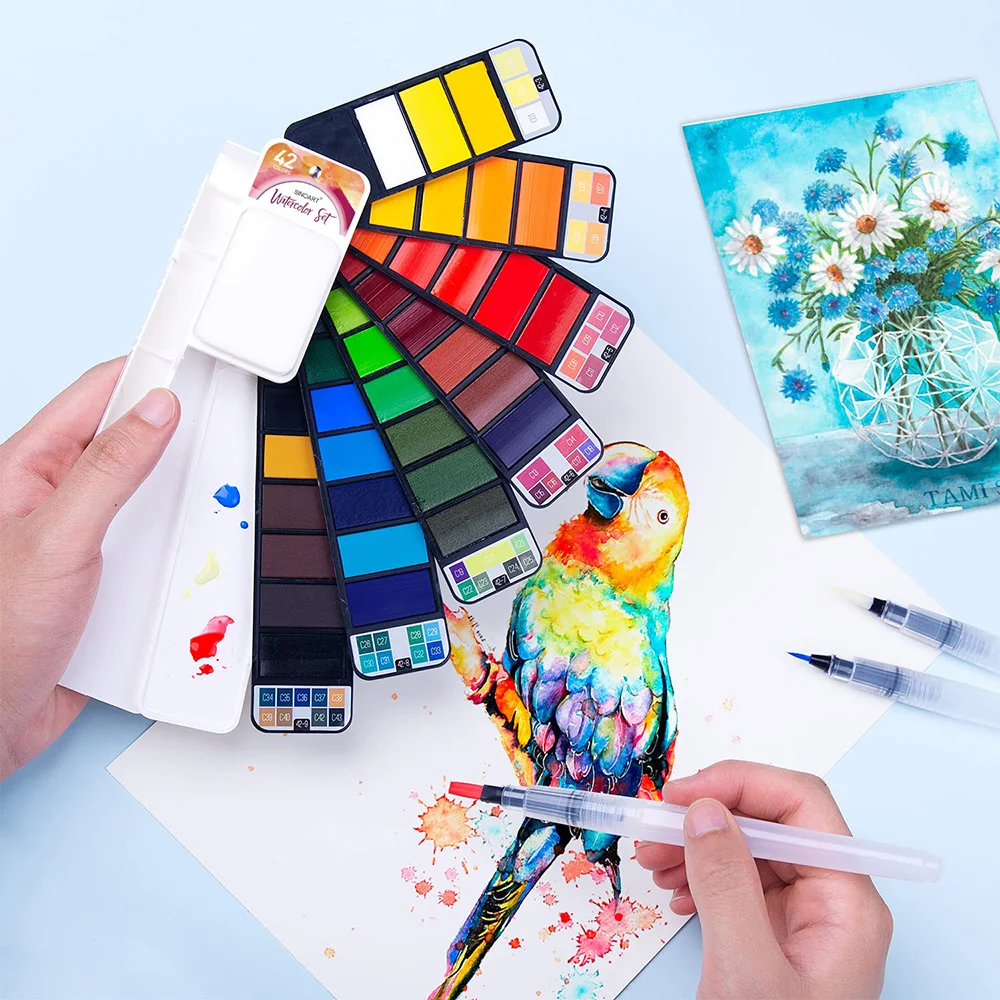 Simbalion 660 Titanic super ART set include solid watercolor paint colored Oil pastel colored pencils pencil sharpener brush main image 1