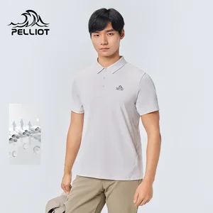 PELLIOT 2026 Outdoor Hiking Men's Breathable Quick Drying Antimicrobial High Elastic Lightweight UPF 50+ Sunproof Polo T-shirt