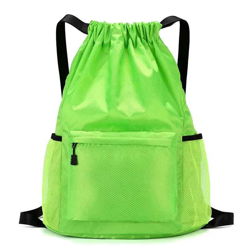 Custom Wholesale Classic Waterproof Polyester Sports Drawstring Backpack New Style Rope Basketball Swimming Training Storage preview 4