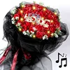 33 hand-held flowers chiffon red