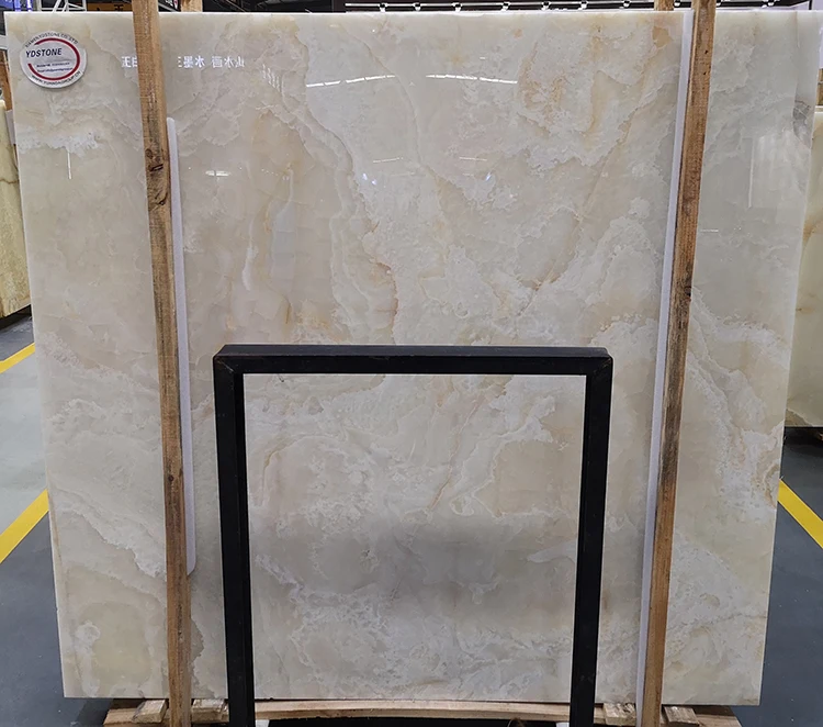 Onex Wall Cladding Luxury Backlit Onyx Wall Panel - Pure White Marble Slab