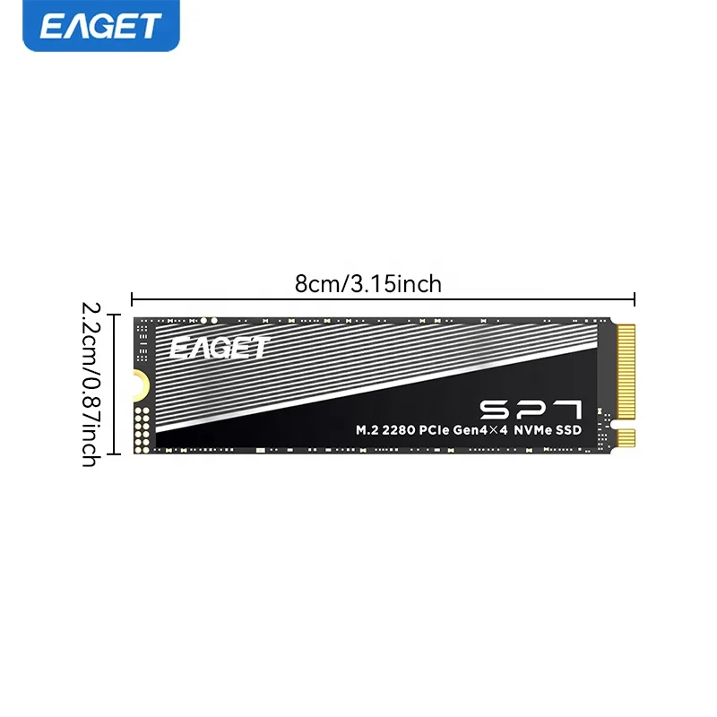 EAGET 1TB/2TB/4TB NVMe M.2 SSD, PCIe 4.0, 7400MB/s, Internal Solid