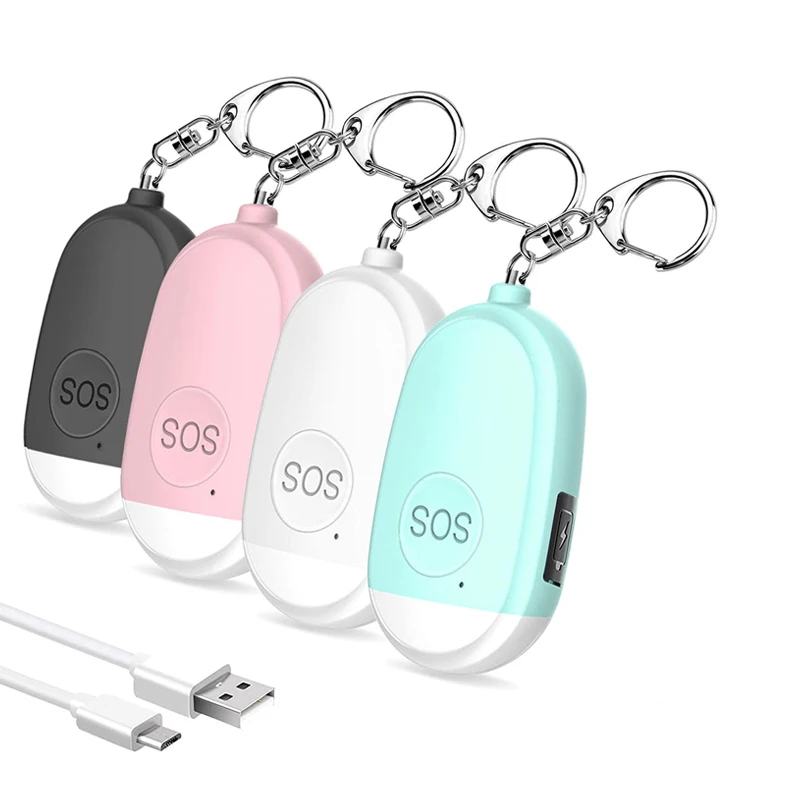 Rechargeable Personal Sound Alarm with Keychain for Women NEW Kids Elderly 