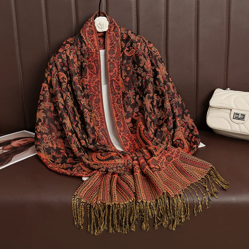 小物 paisley pattern long stole Warm and Stylish - VISROVER Paisley Pattern Shawls