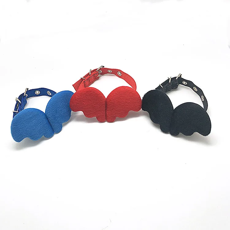 Good quality new design nylon dog collar with Angel wings Pet Leashes and Harness Set