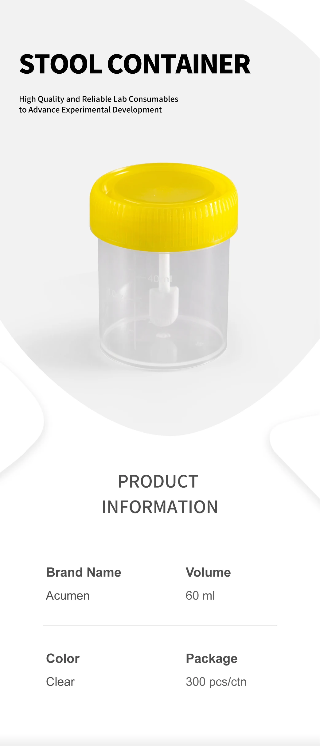 60ml Specimen Cups With Lid Urine Sample Cups Fluid And Urine Stool