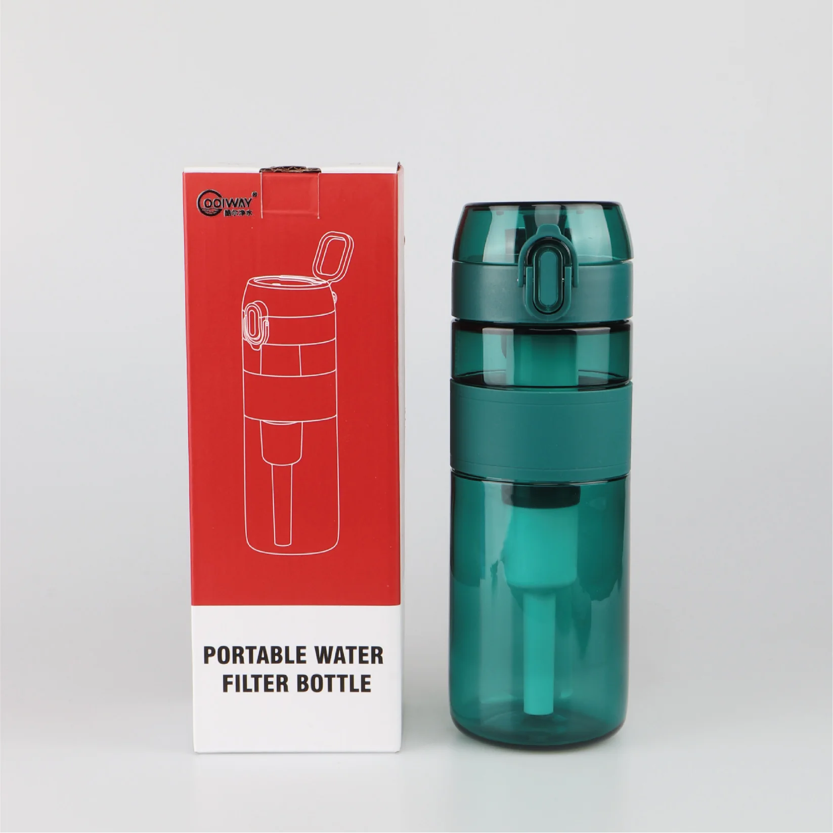 Mini Portable Outdoor Water Filter & Purifier Bottle with ACF Filter Manual Operation 500ml Capacity for RV Car & Household Use