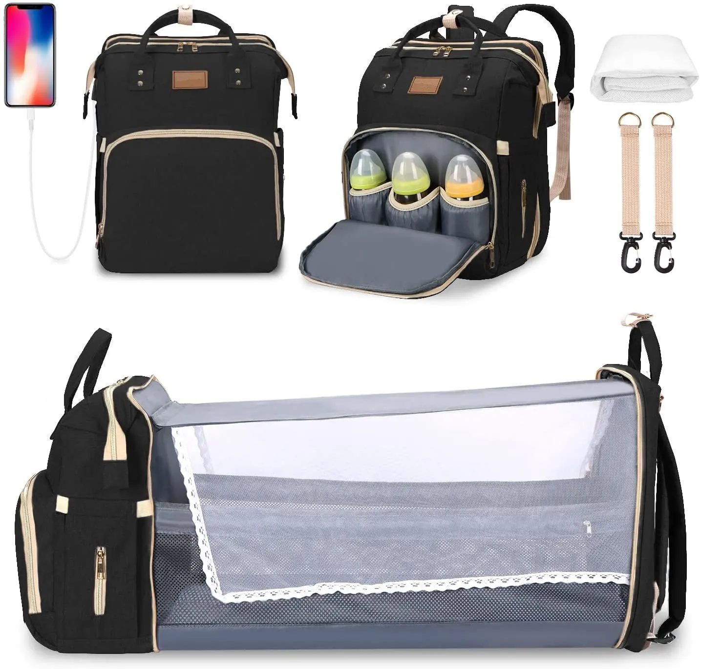 Bolsa De Pañales De Muestra Gratis,Organizador De Mochila,Bolsas De Cambio  De Pañales De Bebé,Mochila De Viaje Multifunción,Bolsa De Mamá Plegable  Portátil - Buy Del Pañal Bolso Mochila,Bebé Pañal Bolsas De  Cambio,Multifunción Viaje