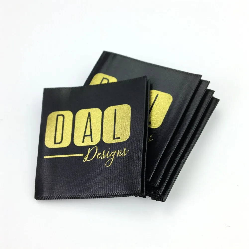 Custom Printed Adhesive Fabric Labels High Quality Garment Label Satin Care Label for Clothing