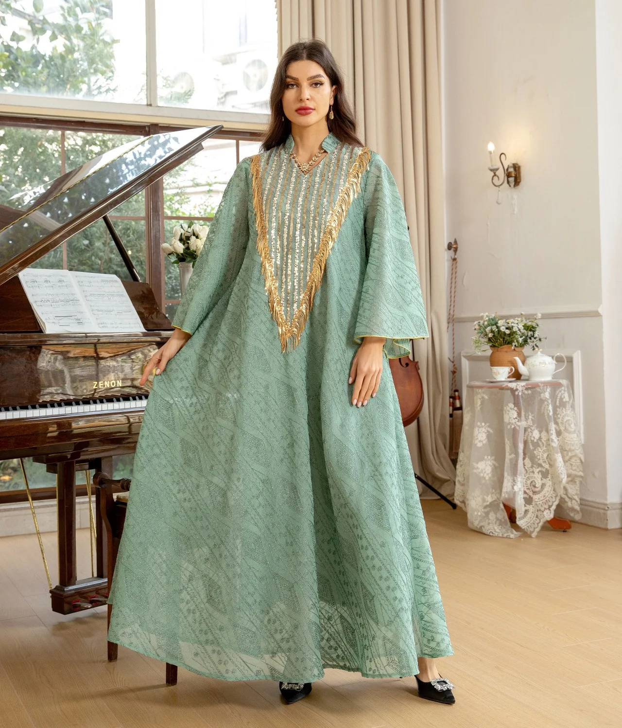 Solid Color Inner liner Jumpsuit with Robe for Beautiful Arab Dubai Turkey Middle East Women.