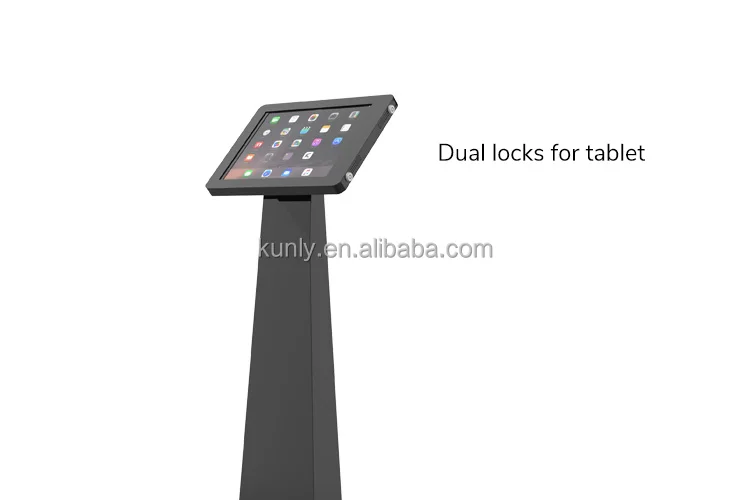 Steel Tablet Floor Stand For Ipad Pro 12.9 Inch Lockable Rotated