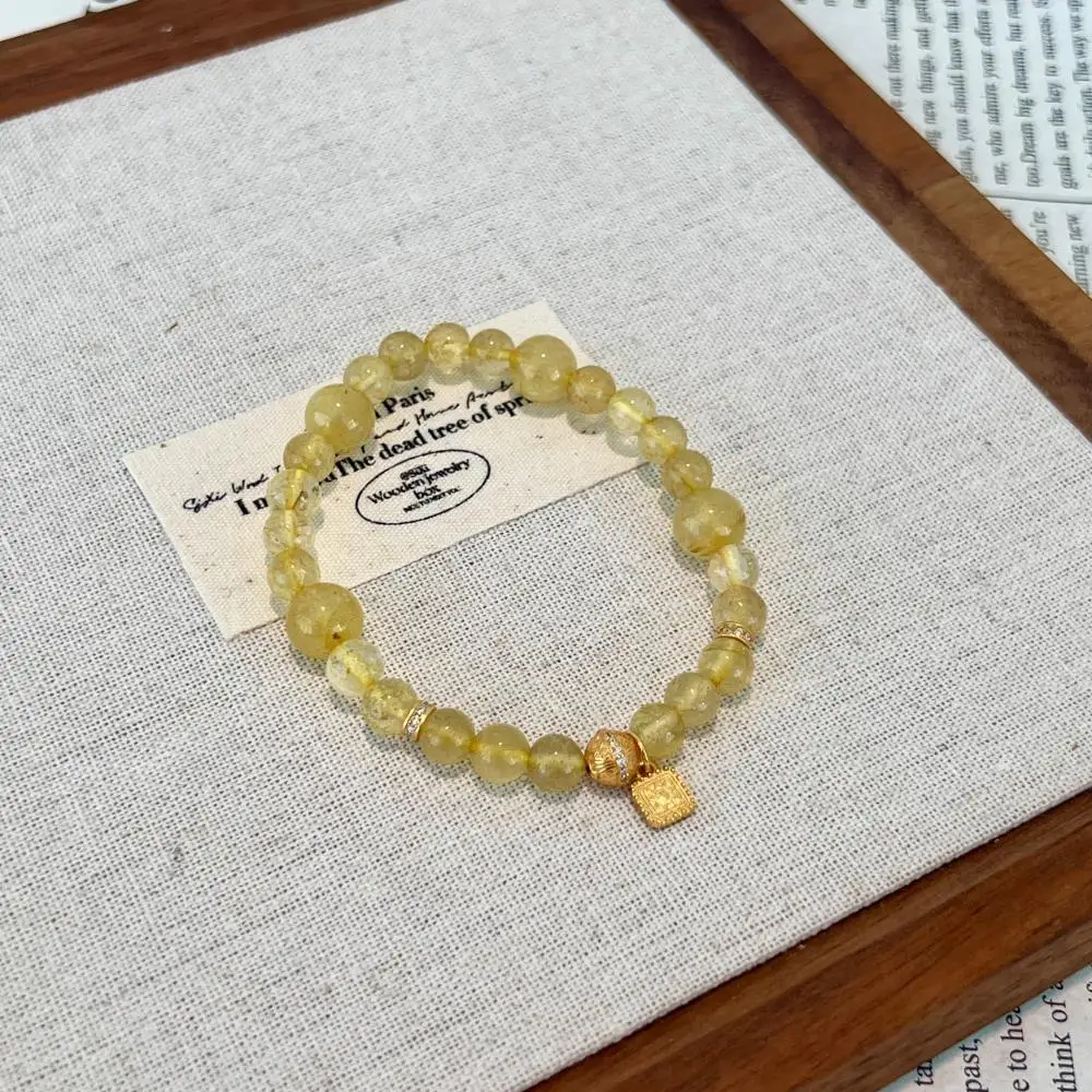 KAKODIY Traditional 18K Gold Plated 925 Sterling Silver Jewelry Linked Natural Crystal Bead Chain Bracelet detail 4