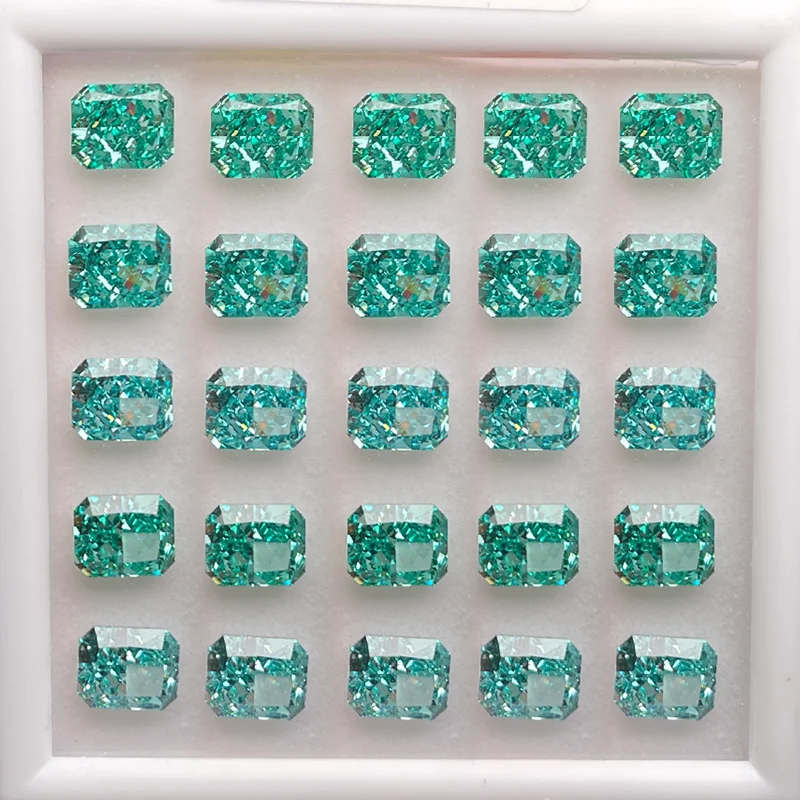 XIANGMO Octangle Radiant Crushed Ice Cut Cubic Zirconia Stone - 8x10mm Loose CZ Gemstone For Jewelry Making, 5A Quality