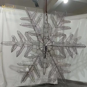 Custom Designed Modern Style Hotel Lobby Villa LED Chandelier Pendant Light Oval Snowflake Shape for Luxury Decorations