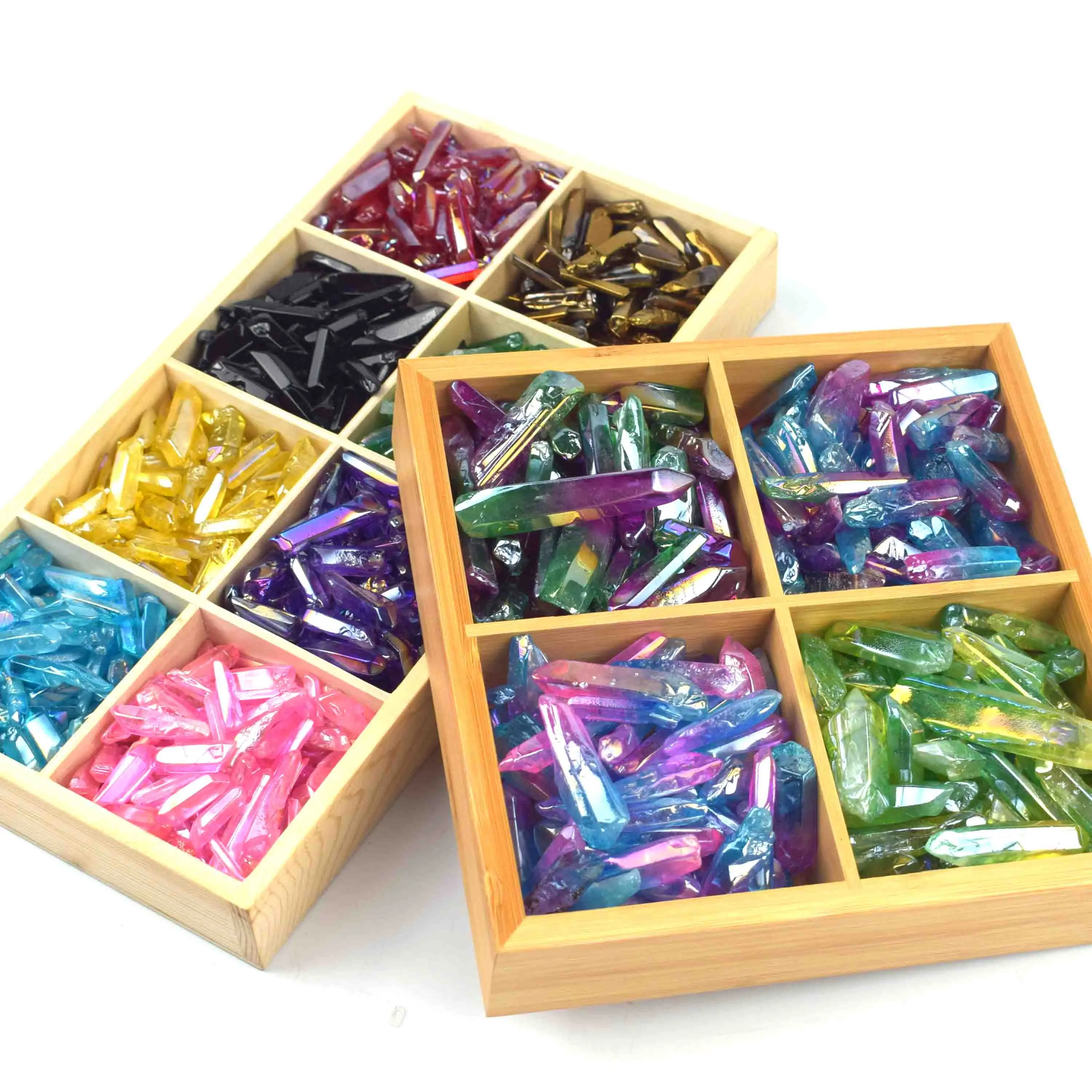 Оптовая продажа, 100 г, полированный Ангел Aura, прозрачный кварцевый кристалл, башня для исцеления