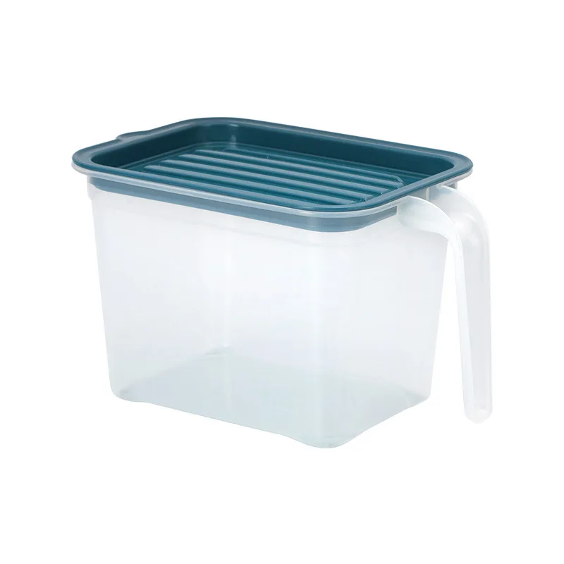 Transparent plastic refrigerator handle storage box PET transparent storage belt kitchen frozen food preservation box details