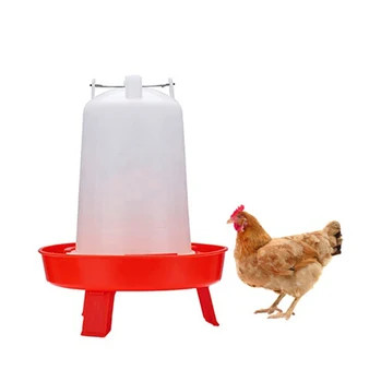 Red And Green Automated Chicken Feeder Chicken Port Feeder Poultry Chicken Tray Feeder