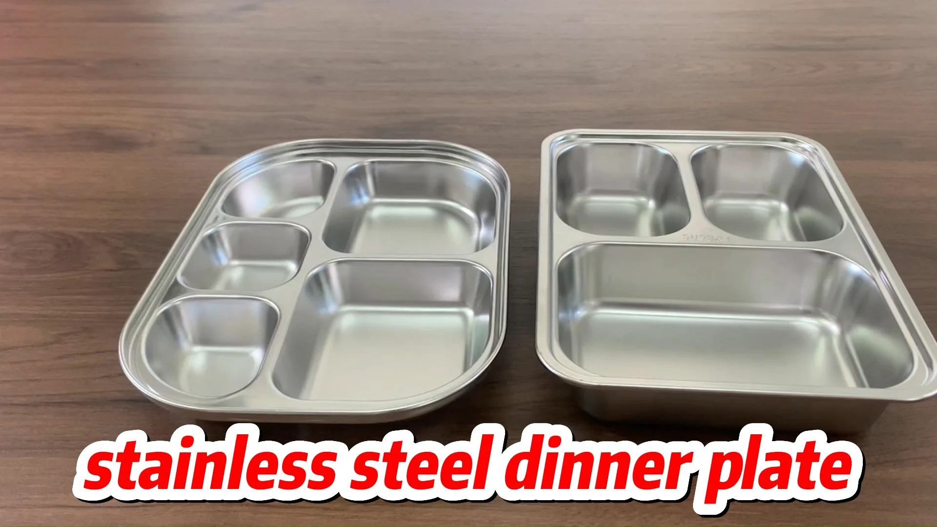 Stainless Steel Divided Trays Restaurant Rectangular Dinner Plates 5
