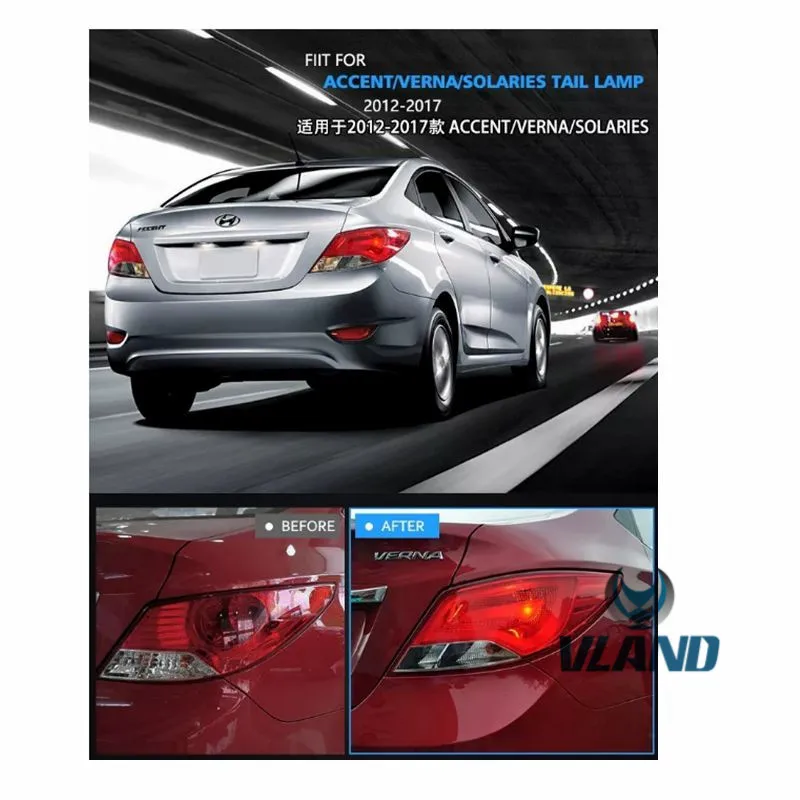 Автомобильная задняя фара для SOLARIS ACCENT VERNA 2010-2013 светодиодная (CE Emark) завод