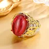 adjustable size Plain red corundum ring