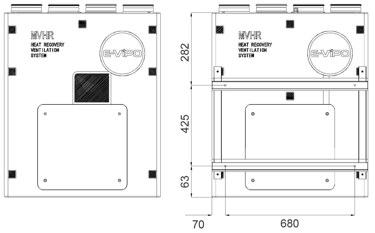 E-VIPO High Efficiency 600m3/h Heat Recovery Ventilation System