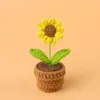 3 circles bright yellow pointed sunflower small mini wool basin