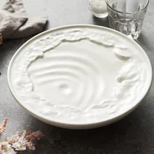 Style Fruit Plate Snacks Compote Nut Dish Creative High Foot Dessert Ice Cream Bowl White Ceramic Plates