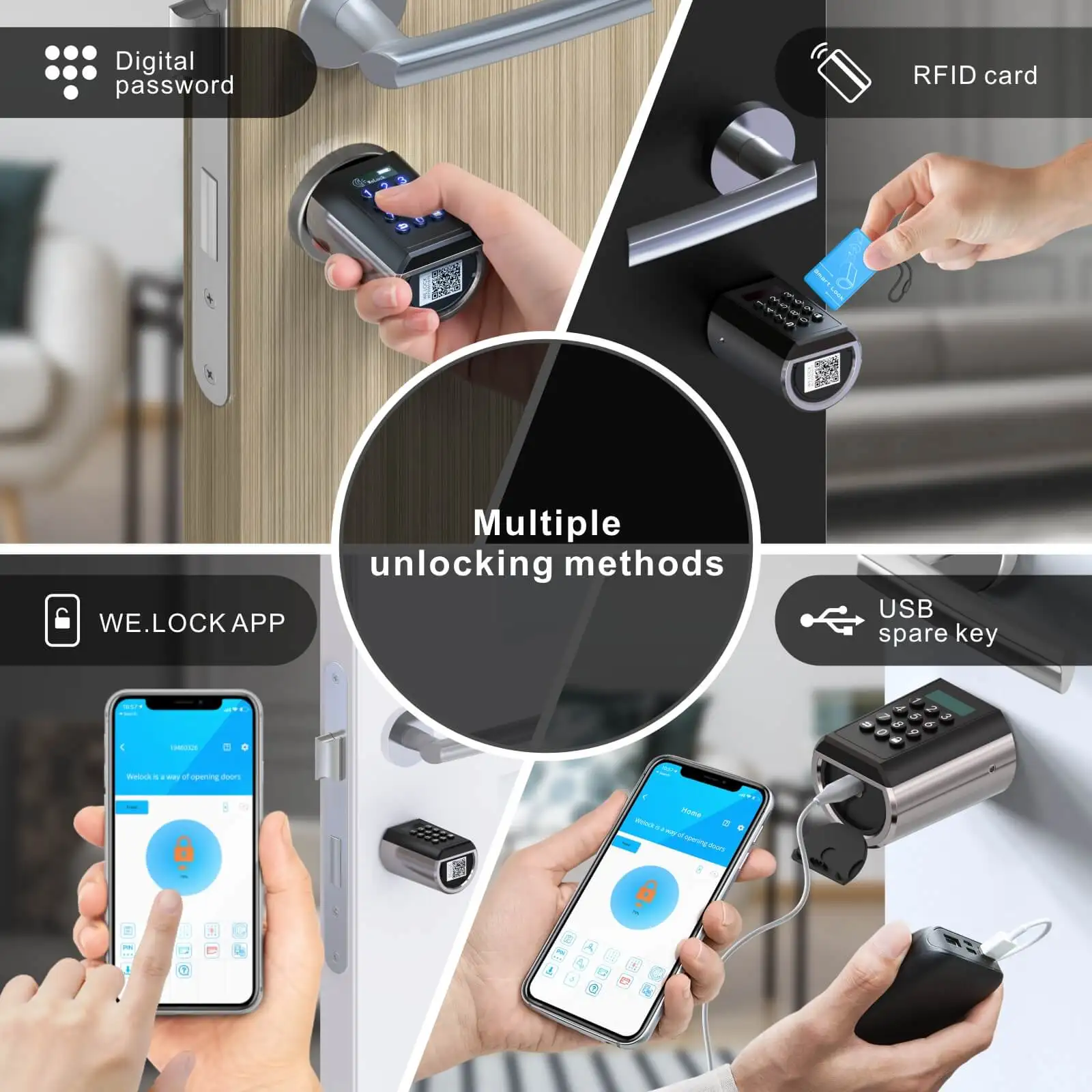 WELOCK Access Control Smart Security Code Keyboard Door Lock With Alexa Google Home Smart Hotel Lock System IP65