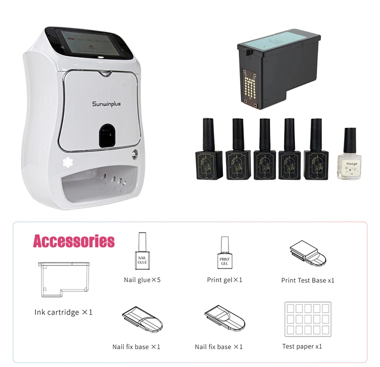 SUNWIN Nail Printer Finger DIY Print Art WIFI Automatic 3D Art Designs Finger Nails Printing Machine for Salon  Use