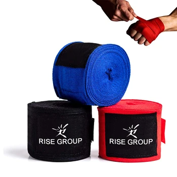 Custom Logo Printing Elasticated 100% 180 inch mexican Cotton Quick Boxing Hand Wraps HandWraps Wrist Wraps Bandage