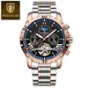 2 black dial blue inner bezel rose gold case
