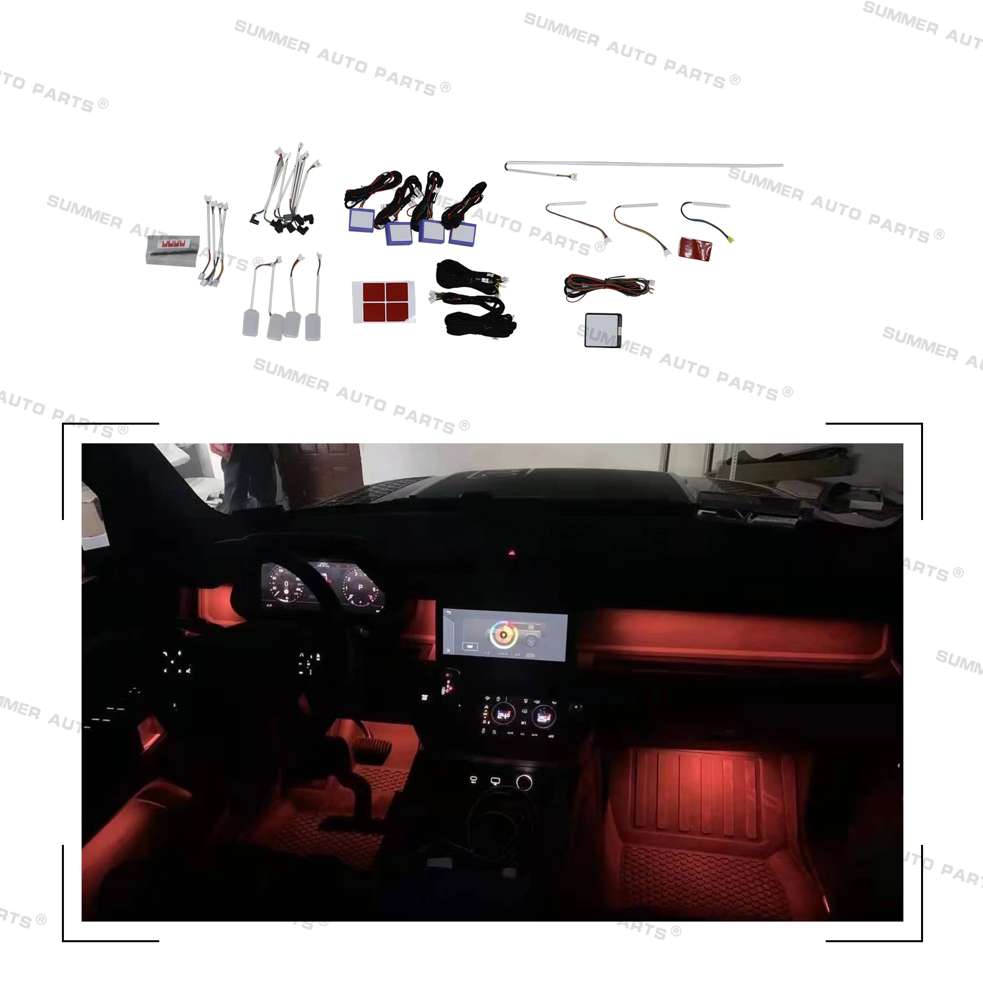 ランドローバー ディフェンダー用 車内装飾アンビエントライト RGB LED