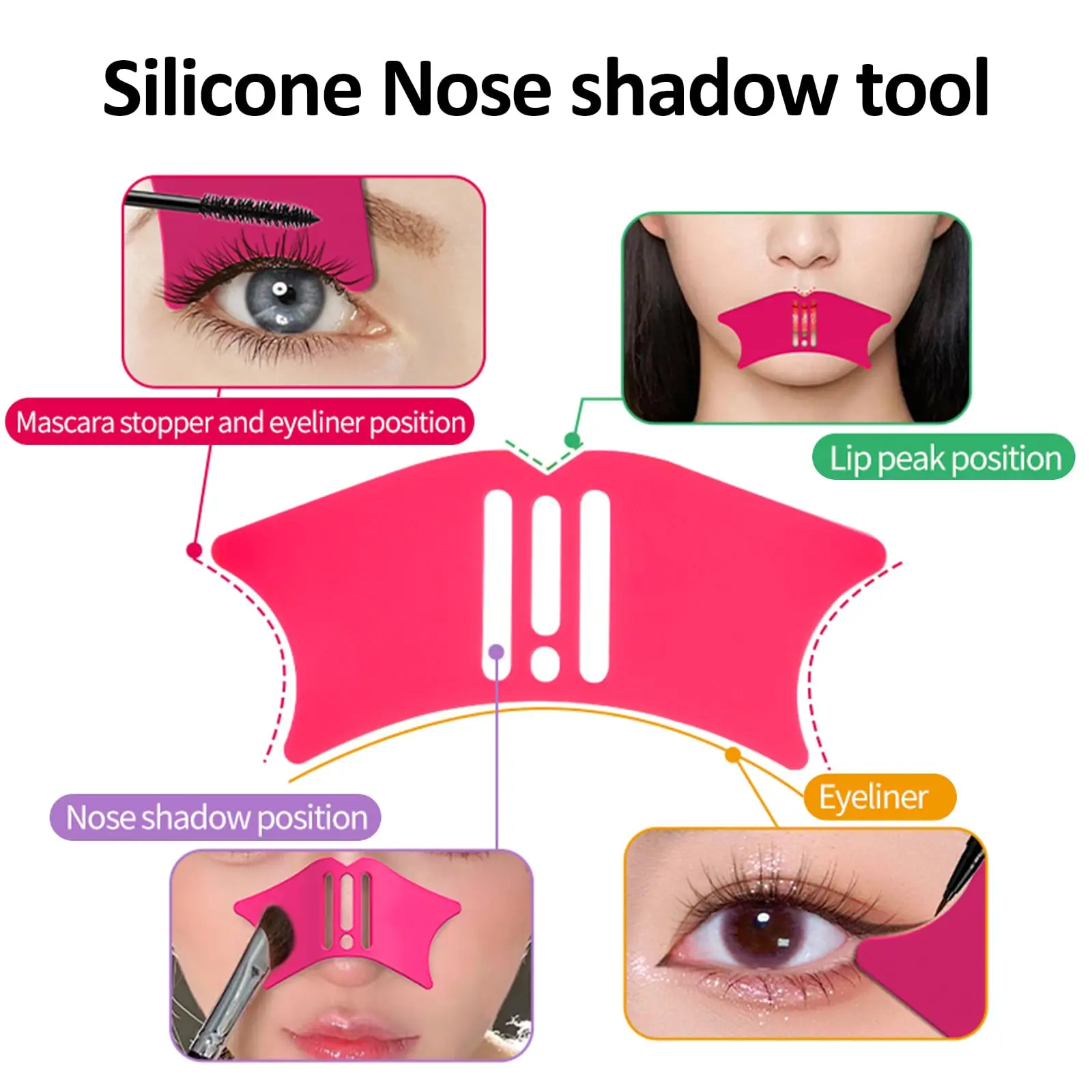 New Design Stencil for Contour Curve Makeup Eyebrow Eyeliner Shaper Models Card Multi-Function Nose Contour Tool