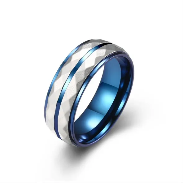 Classic Fashion Blue Design Men Ring Stainless Steel Trendy Men Gents Luxury Jewelry Ring