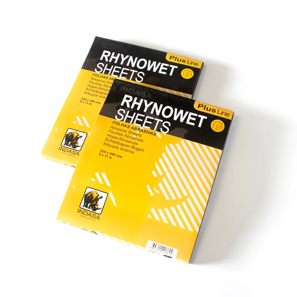 Free Ship Any Grit TWO PACK  Indasa Rhynowet Plus  5 1/2 x 9 Wet/Dry Sandpaper 