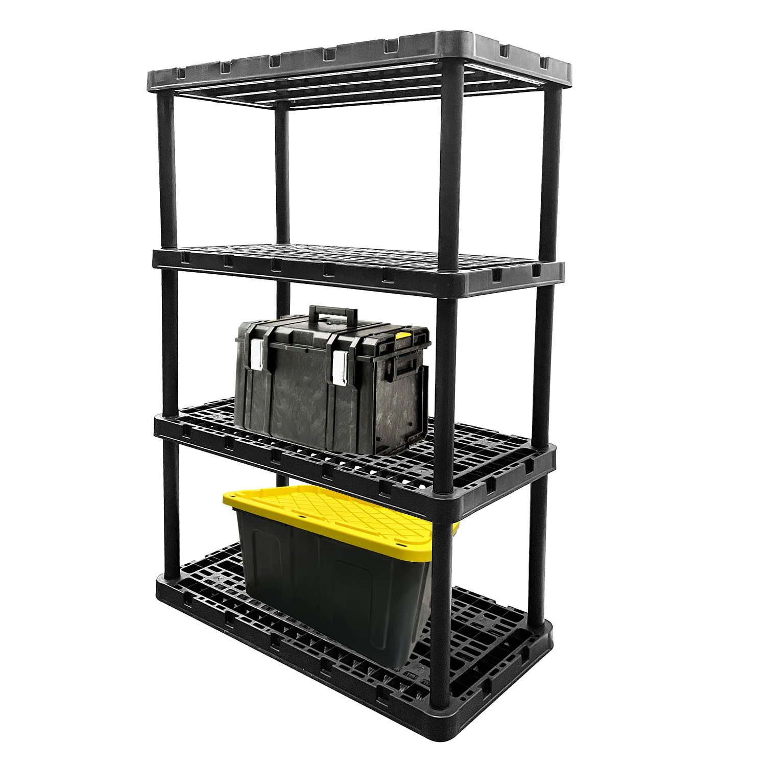 Black Garage Display Ventilated Plastic Warehouse Tool Shelves Shelving 