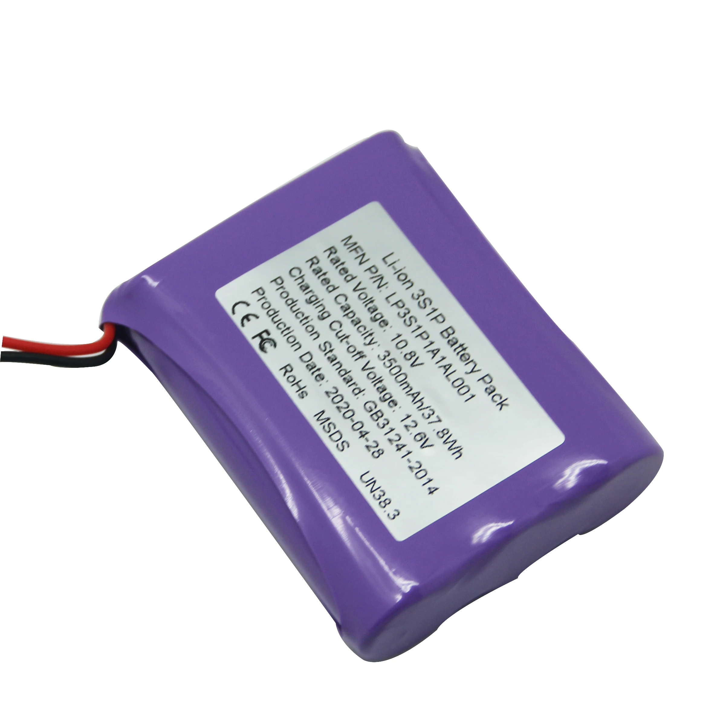 LiTech Power vacuum cleaner battery rechargeable 3S1P 11.1V 10.8v 2.6Ah 18650 lithium ion battery pack