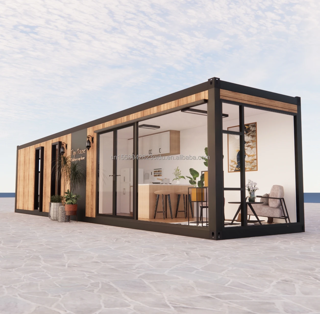 20ft 40ft Mobile Movable Prefab Container House Prefab Wooden Tiny ...