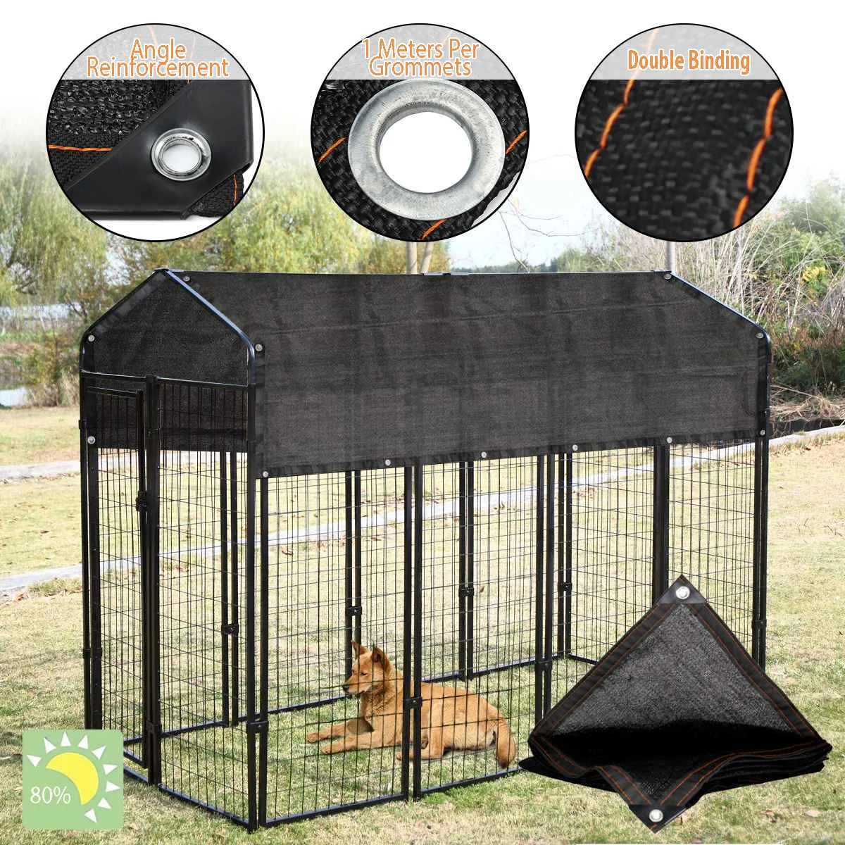 Free Shipping Outdoor Dog Cage Cover Pet House Sun Shade Kennel Covers UV 
