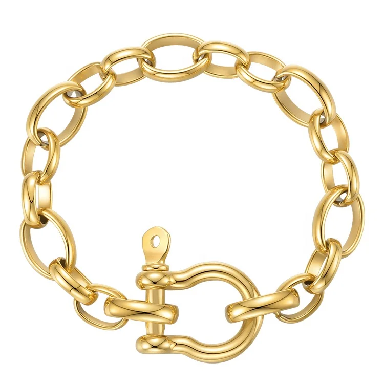 ブレスレット Lusaka Pleated Gold Bracelet 18k Gold Bracelet Womens Jewelry Unisex Gold Plated Copper